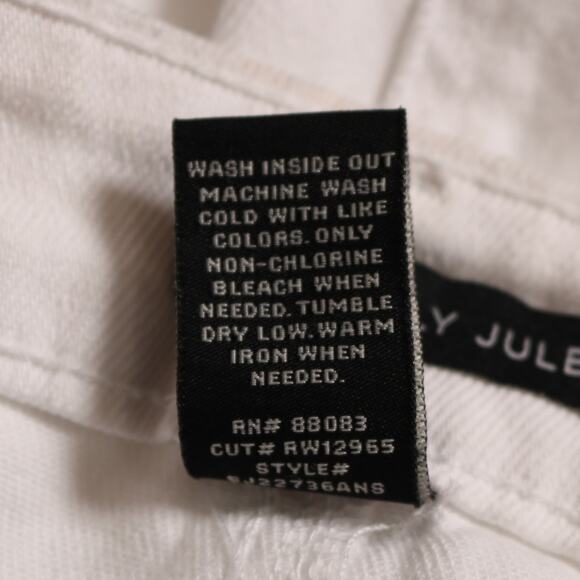 White High Rise Distressed Jogger Jeans Straight Leg Elastic Cuff Size 26 - Picture 8 of 10